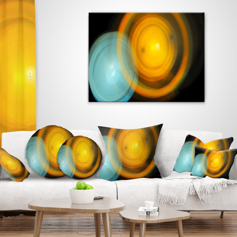  Coussin de bureau abstrait fractal, 18 po x 18 po, Carré