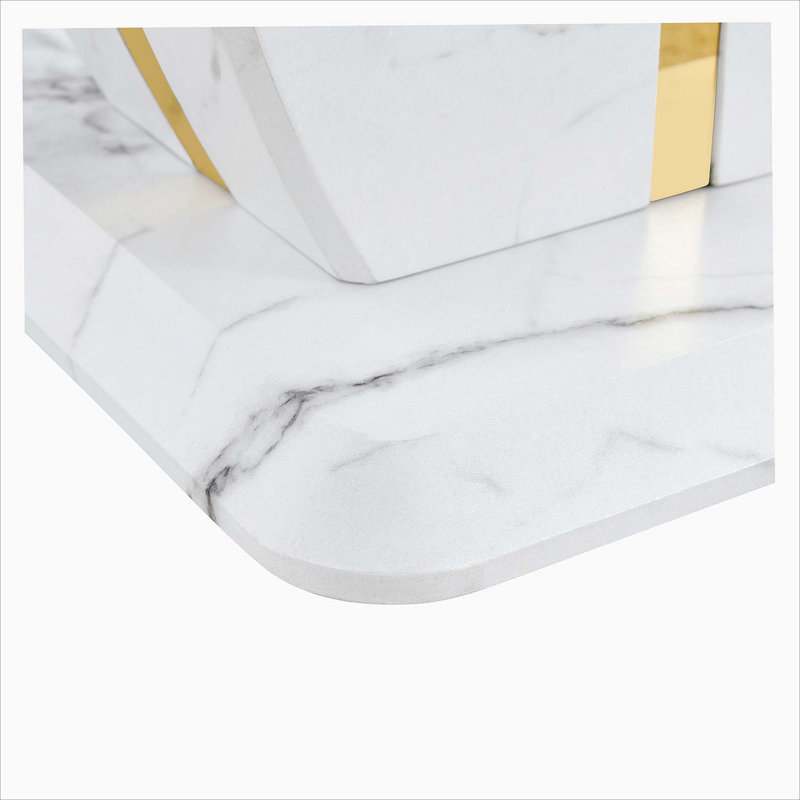Modern Minimalist White MDF Living Room Table Sets (Square + Rectangular)White