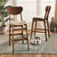 Upholstered Counter Stool with Solid Wood Frame-498637076
