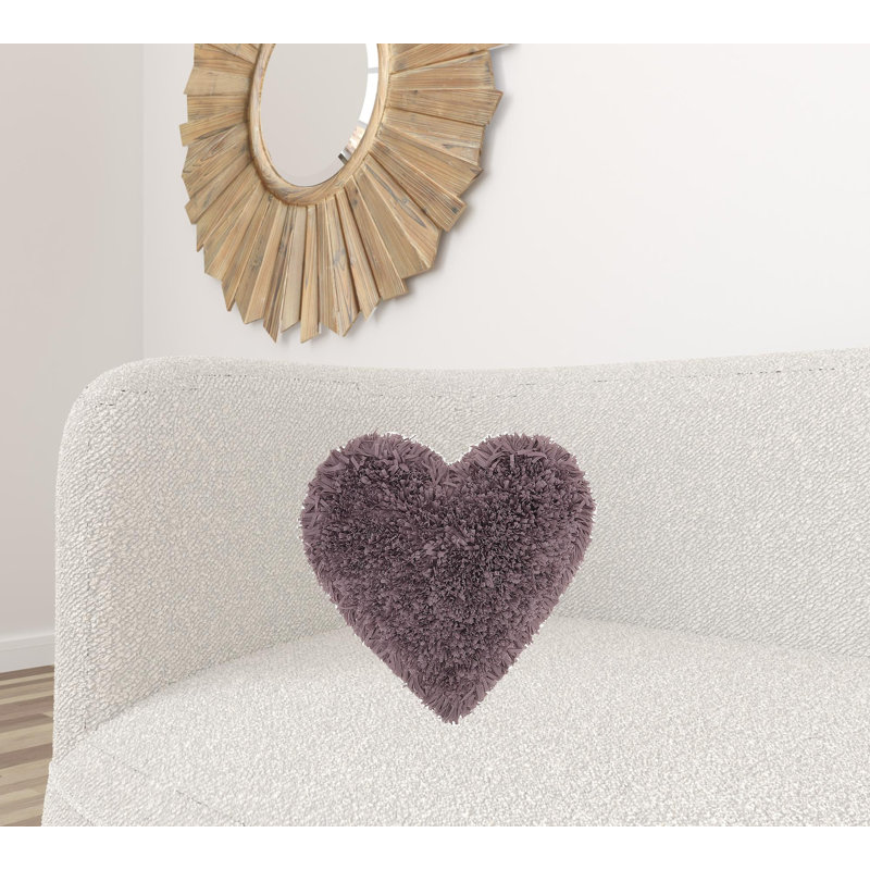 Coussin en forme de cœur, Lavande poudré