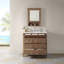 Asellus 36"W x 22"D Bath Vanity in Reclaimed Grey with White Marble Top and White Basin