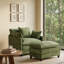 Ensemble de fauteuil club surdimensionné élégant et repose-pieds, chaise longue en tissu texturé crème-1499227285