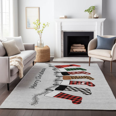 Premium Machine Washable Cerrito AMF216 Gray Rug