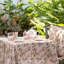Organic Linen Tablecloth in Red Palm-73270645