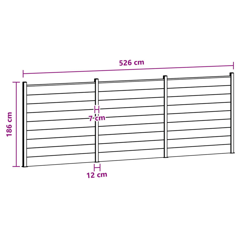 Fencing Kits Fencing with 3 Panel(s) Included, 186cm H x 526cm W, Brown