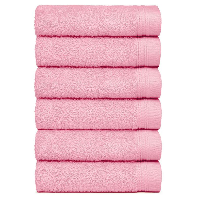 Alexandra 100% Cotton Washcloth Towel, Pink Rose