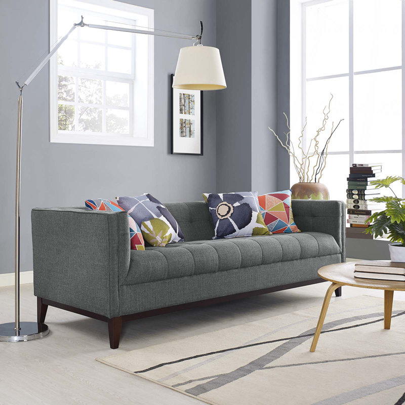 Strick & Bolton Vinnie Mid-century Modern Sofa, Gray Polyester