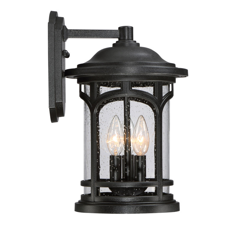 Lanterne murale d'extérieur à 3 ampoules Sheppard, Noir mystique, H 14,5 po x l 9 po x P 10 po