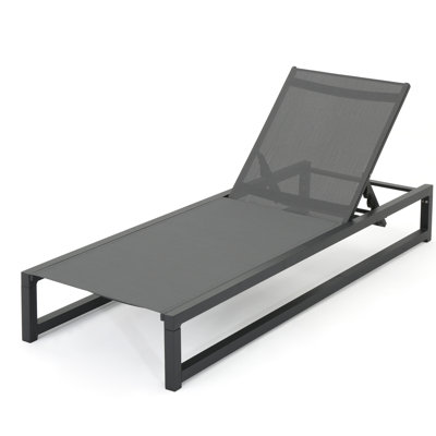 Chaise longue en filet pour l'extérieur - couleur grise avec tissu respirant