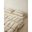 Ensemble de housse de couette à rayures en coton et lin brun Faith-126544701-126544703