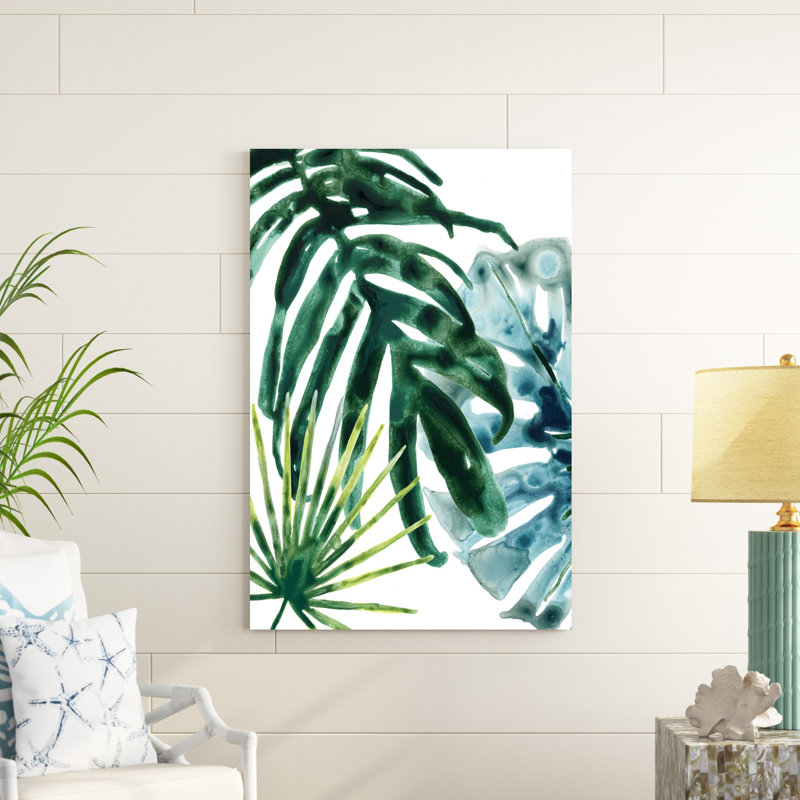 Mélange de feuilles tropicales IV, H 48 po x l 32 po x P 1,25 po