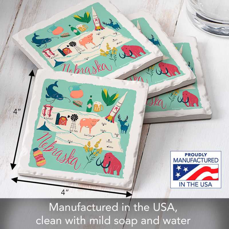 Ensemble de sous-verres 4 pièces Nebraska Home