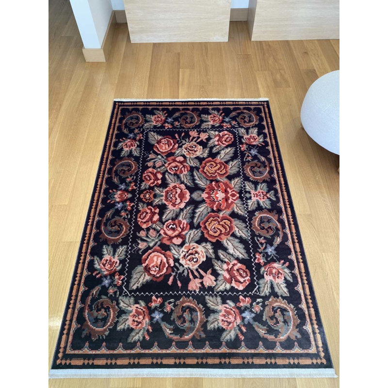 Tapis rectangulaire en coton Tilina avec envers antidérapant, Rectangle 5 pi 3 po x 7 pi 7 po