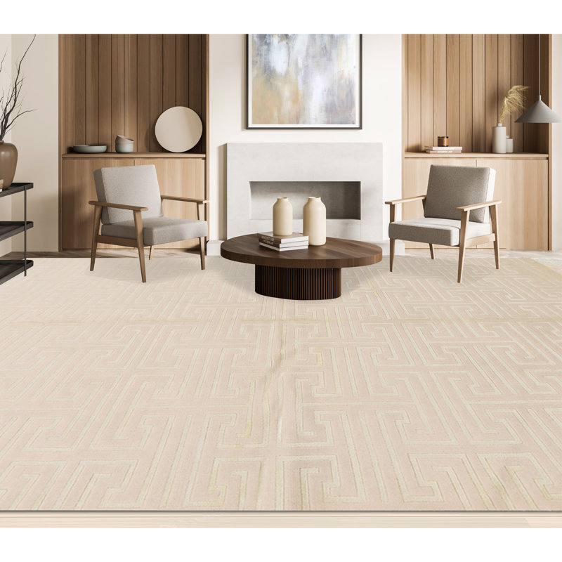 Windsom Geometric Area Rug in Beige, Rectangle 8' x 10'