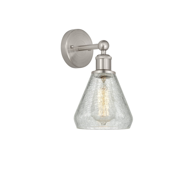 Applique murale à bras en acier 1 lumière Chewton, Nickel satiné brossé