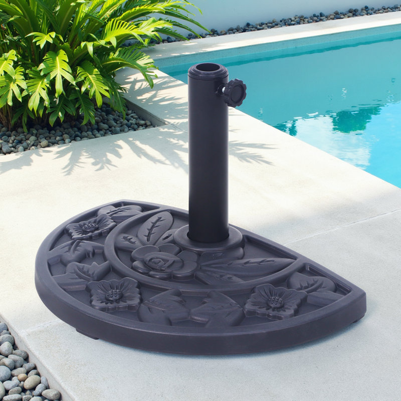 Base de parasol d'extérieur demi-ronde 20 lb - motif rose