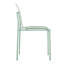 Ensemble de 4 chaises à blocs de couleur modernes et rayées - Siège en PP imperméable et pieds en métal robustes, ensemble de salle à manger intérieur / extérieur pour terrasse, balcon, café (blanc et vert)-1566233135