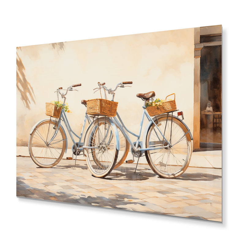 Bicyclette Peaceful Rides I - Transport mural en métal, H 12 po x l 20 po x P 1 po
