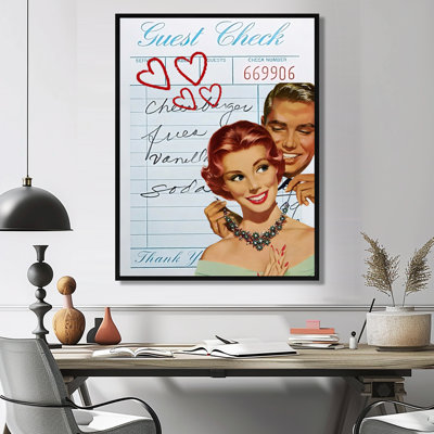«Love Check Old Hollywood Couple Love» - Décoration murale film et télévision