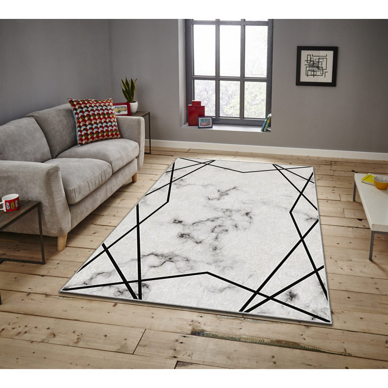 Luxurious Velvet Area Rug, 4.6 x 7.2 Feet | 100% Polyester, 740 g/m² | Non-Slip Felt Dot Underside, Machine Washable | Digital Print Design, Easy to Clean, Perfect for Living Room & Bedroom Décor