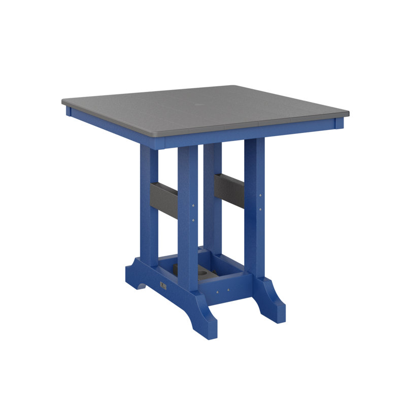 Garden Classic Outdoor Square Bar Table, 39.5" H x 33" W x 33" D, Smoke Gray, Pacific Blue