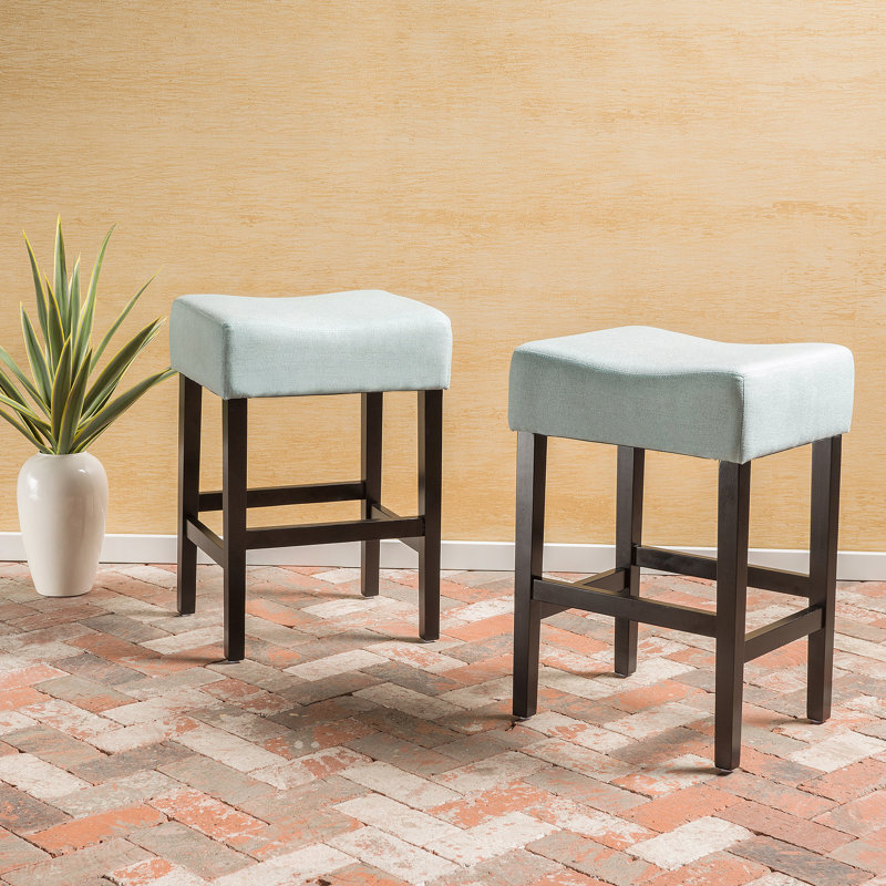 Tabouret de comptoir Zuma Kd, Tissu bleu clair