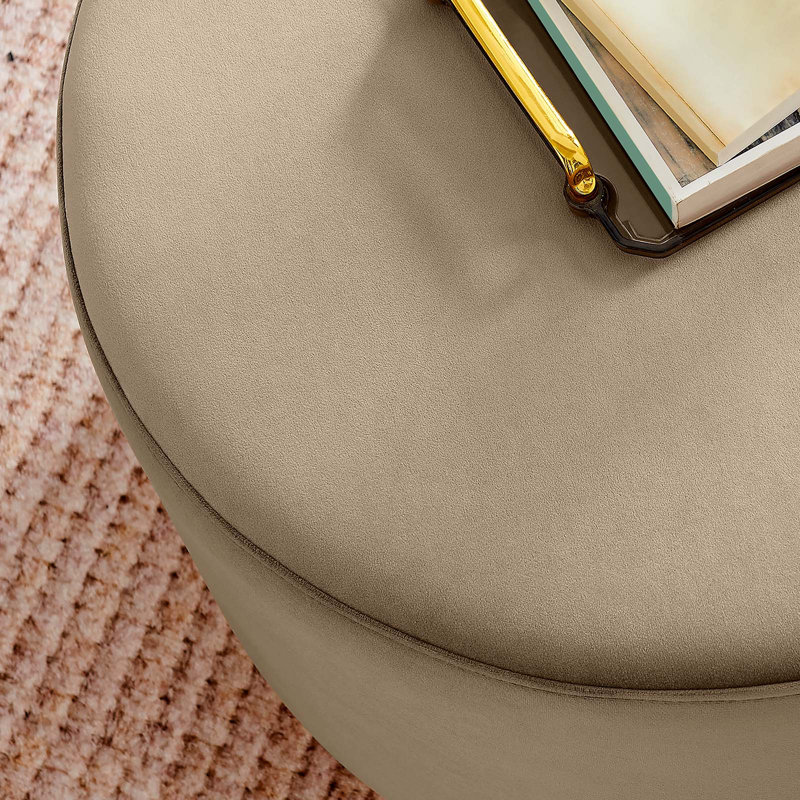 Modway Tilden Upholstered Ottoman, Taupe Velvet