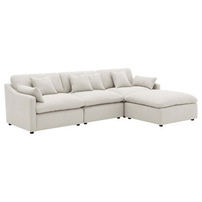 Modern Modular Sectional Sofa with Reversible Cushions and Multi-Functional Ottoman