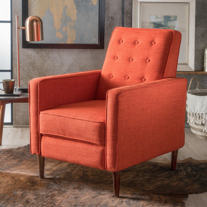 Canapé inclinable en tissu Mid-Century, Orange