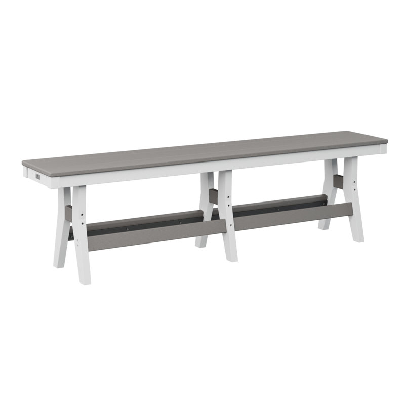 Berlin Gardens Harbour 66″ Counter Bench, 22.5" H x 66" W x 12.5" D, Light Grey/White