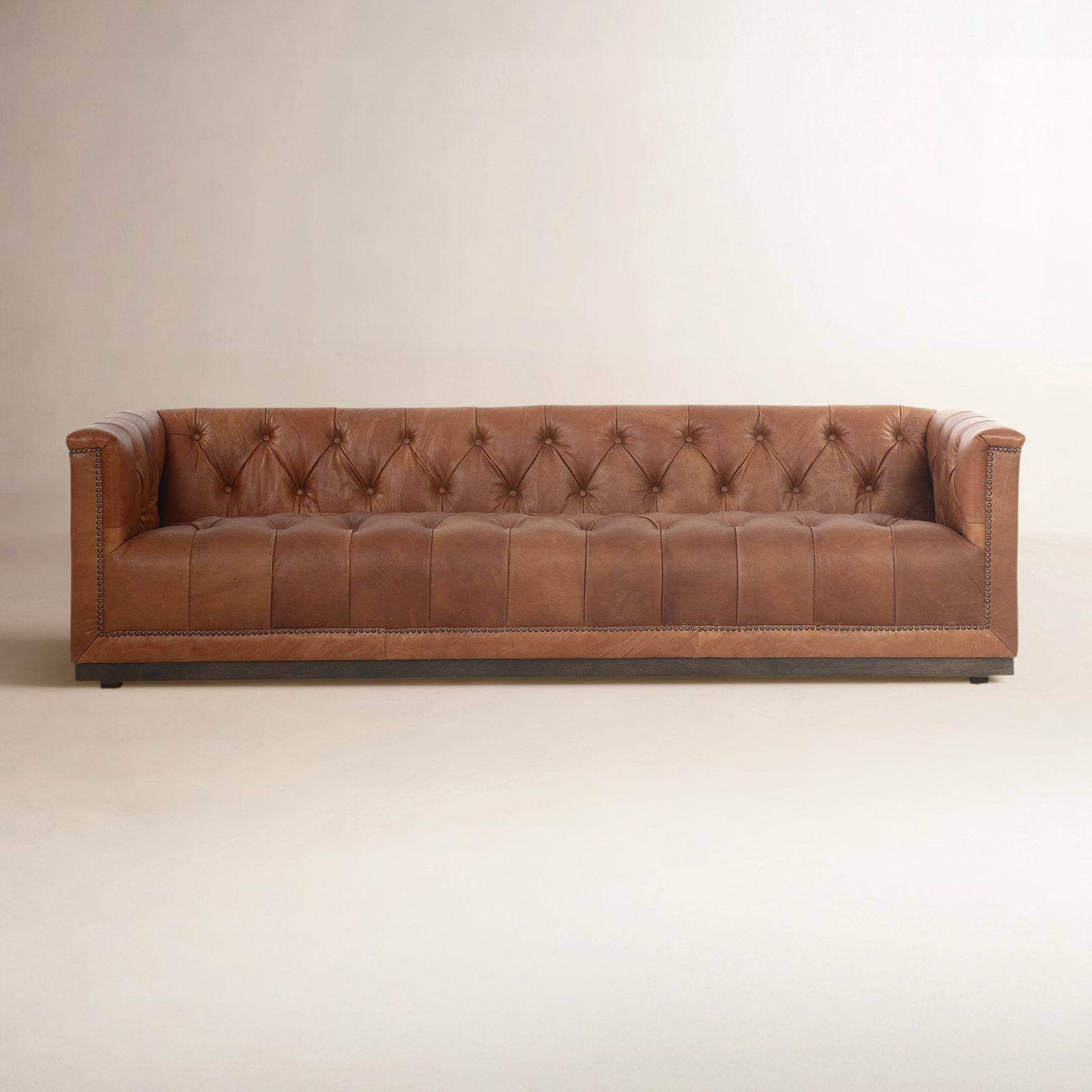 Byer 95'' Upholstered Sofa, Heirloom Sienna Genuine Leather