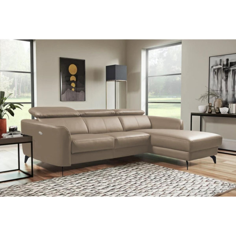 Hales Reclining Corner Sofa, Taupe, Right Hand Facing