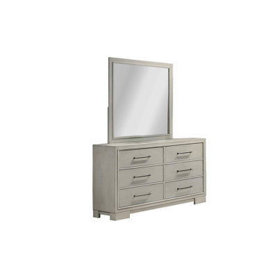 Modern Farmhouse Style 1Pc Dresser Square Legs Sleek Handles Antique White Finish Bedroom Furniture