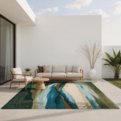 Tapis intérieur et extérieur Tranquil Maze