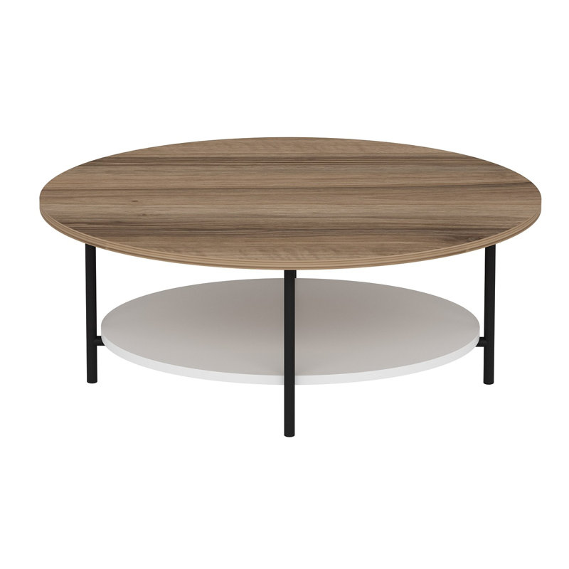 Table basse moderne scandinave, chêne et blanc, 35,4 x 14,2 x 23,6 pouces | 100% panneau de particules enduit de mélamine, épaisseur: 0,7 pouce | Design élégant pour le salon, meuble durable et élégant