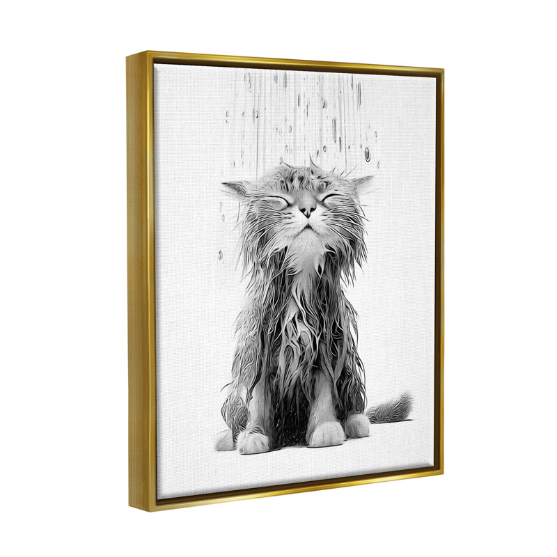 Chaton pour salle de bain, H 21 po x l 17 po x P 1,7 po, Cadre flottant métallique doré