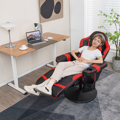 Fauteuil de jeu et de course ajustable en similicuir Costway