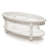 Monaco - Oval Coffee Table - Palms Insert - Blanc Finish