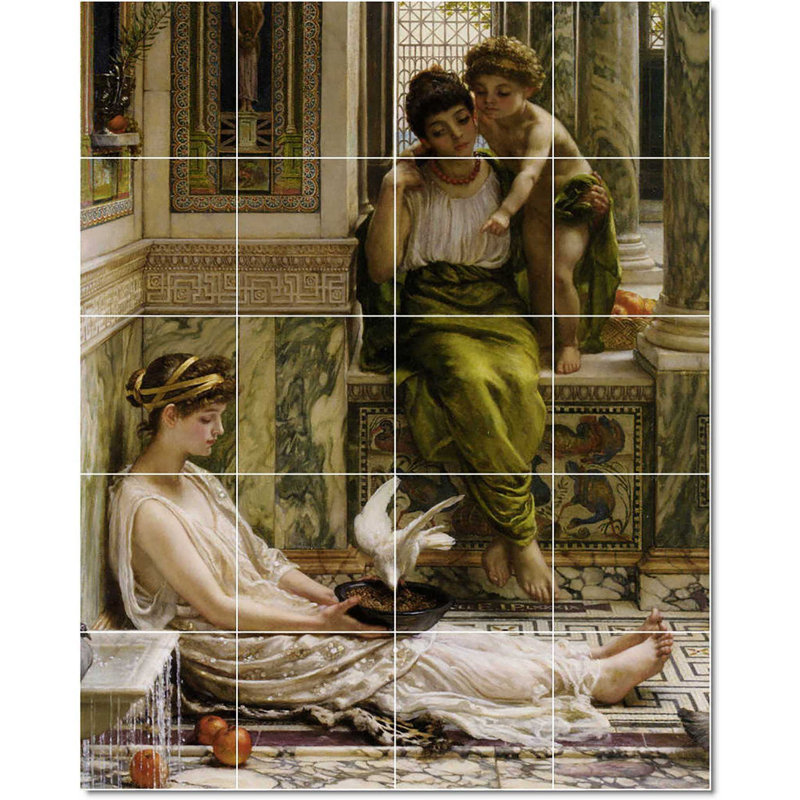 Carreau de peinture murale 32 po x 40 po 8 po x 8 po, Edward Poynter, mère de l'enfant W22911
