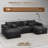 137" Comfy Cloud Couch, Modular U Shaped Sectional Sofa With Chaise And Ottoman-475362375