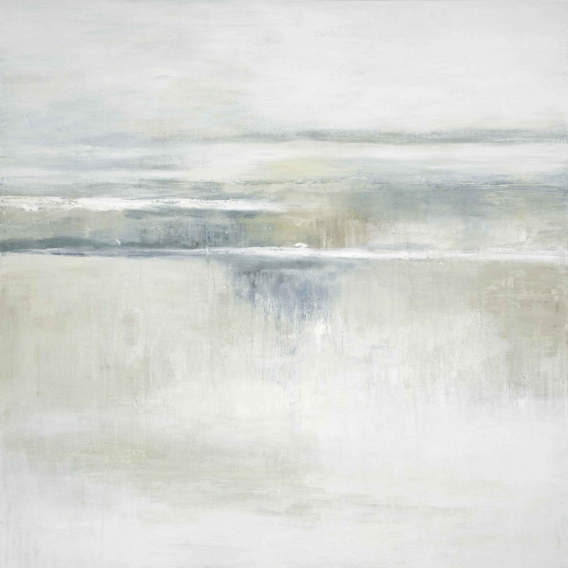 «Blue Abstract Landscape» par Yaffa G - reproduction d'art sur toile tendue, L 50 po x H 50 po