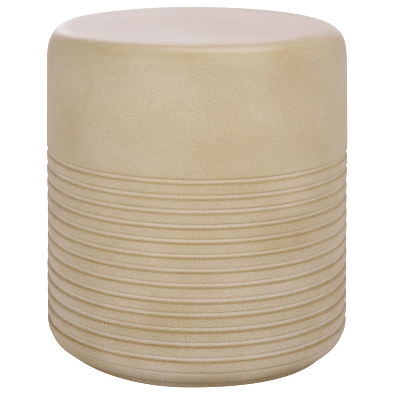 Astrid Low Wide Side Table, Beige, 16.3"