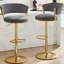 Chaises de bar réglables à 360 ° avec tabourets de bar à hauteur de comptoir avec structure et repose-pieds en métal doré-1282993194