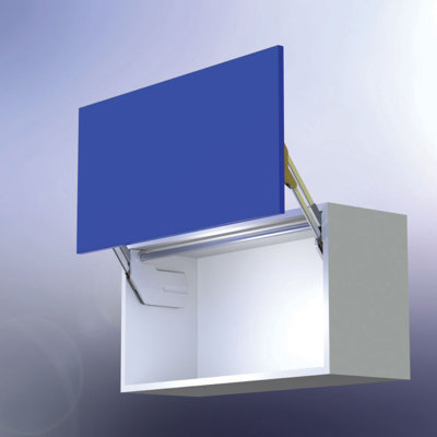 Sugatsune Upward-Opening Soft-Closing Lid Stay for 20.94-24.25 lb. (9.5-11 kg) Doors - SLU-ELAN-H4, Light Gray Finish
