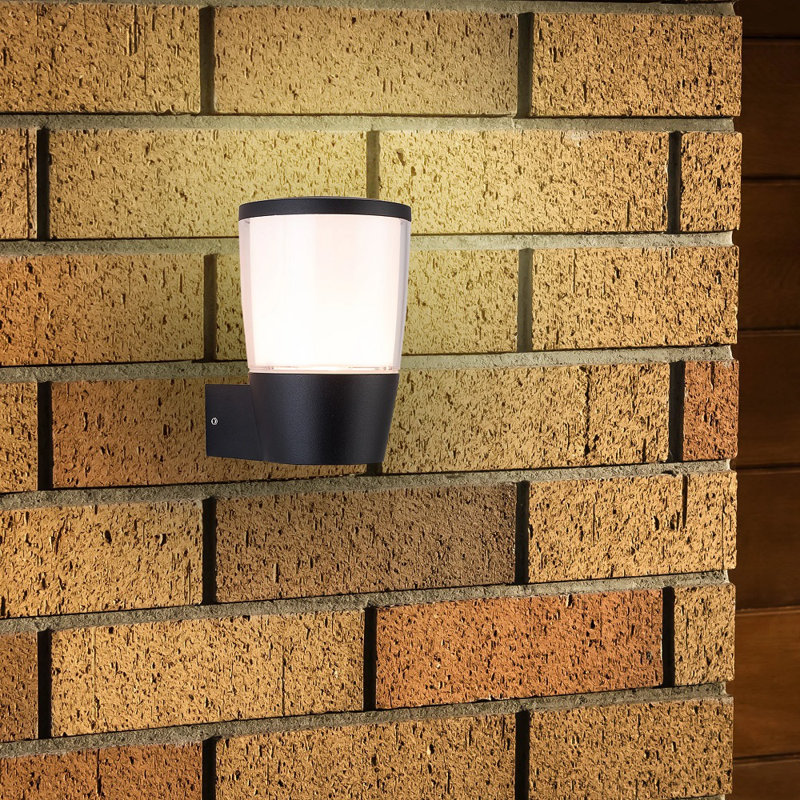 Canonsburg 16.3cm H Outdoor Armed Sconce, Black