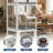 5-Tier Display Cabinet With Flip Up Door, Curio Cabinet Collection Display Shelf Showcase Bookcase-1307786177-1307785791
