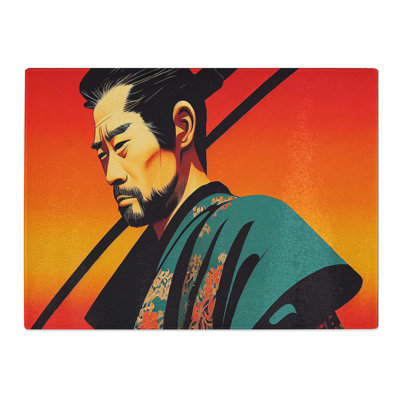 Modern Samurai  Glass Chopping Board