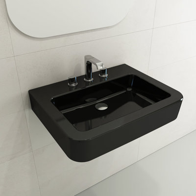 BOCCHI Parma 19.69'' Fireclay Rectangular Bathroom Sink