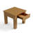Natural Wood End Table With Diamond Pastoral Pattern Inlay Design, Concealed Handle Drawer Nightstand-1570922105