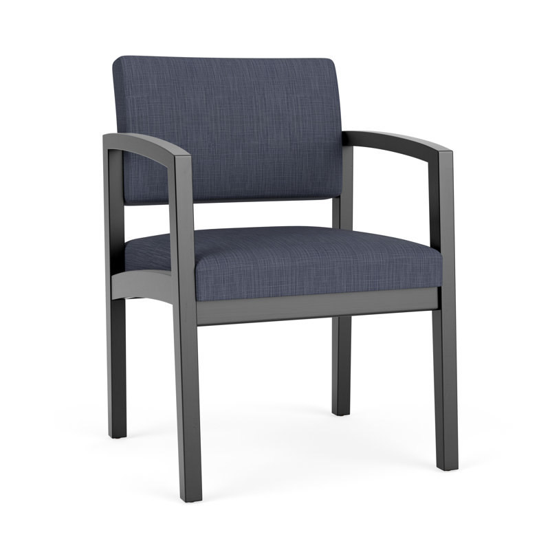 Chaise en bois Lenox, Noir, Plot Line bleu marine